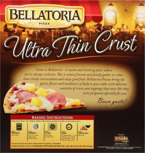 Bellatoria® Hawaiian Style BBQ Ultra Thin Crust Frozen Pizza Perspective: back
