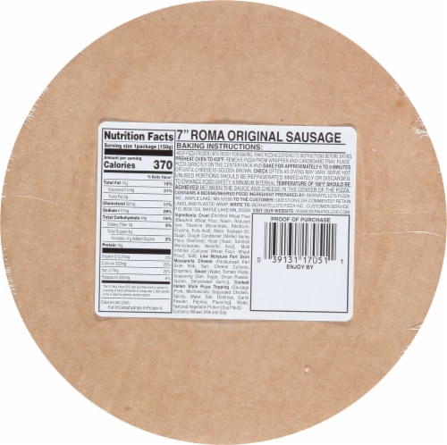 Roma® For 1 Frozen Sausage Original Pizza Perspective: back