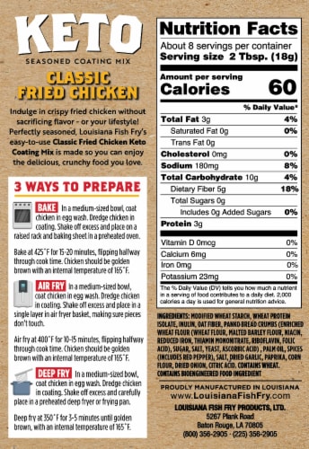 Louisian Fish Fry Keto Seasoned Coating Mix Perspective: back