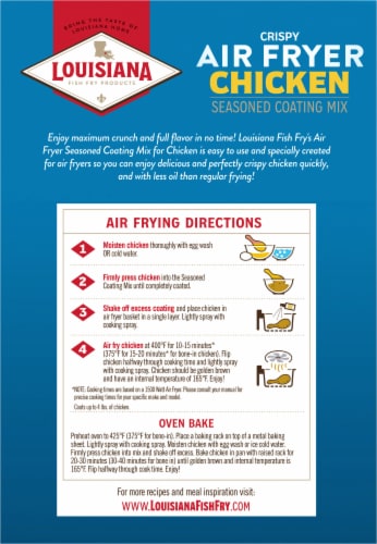 Louisiana Fish Fry Air Fryer Chicken Seasoned Coating Mix Perspective: back