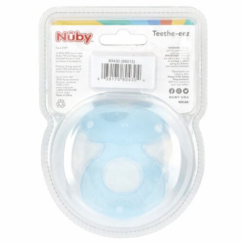 Nuby Teethe-eez Silicone Teether 3+ Months Blue - 1 Count Perspective: back