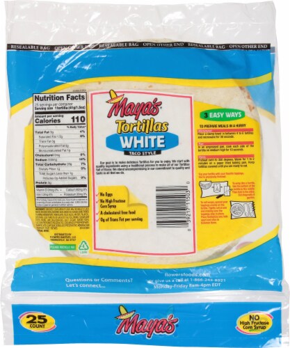 Maya's® White Taco Style Tortillas Perspective: back
