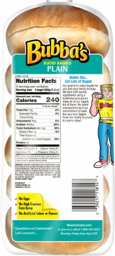 Bubba's™ Sliced Plain Bagels Perspective: back