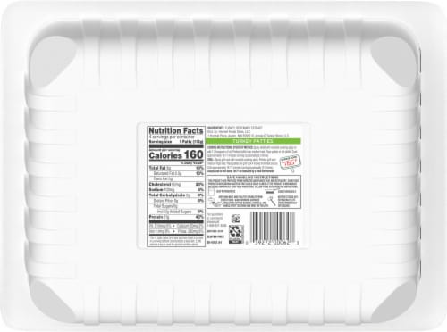Jennie-O® 93% Lean Turkey Patties Perspective: back