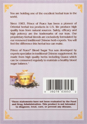 Prince of Peace® Blood Sugar Herbal Tea Perspective: back