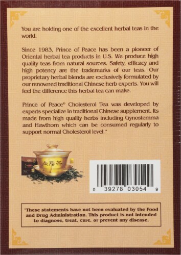 Prince of Peace® Cholesterol Herbal Tea Perspective: back