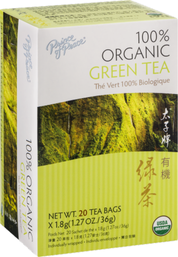 Prince of Peace 100% Organic Green Tea Bags Perspective: back