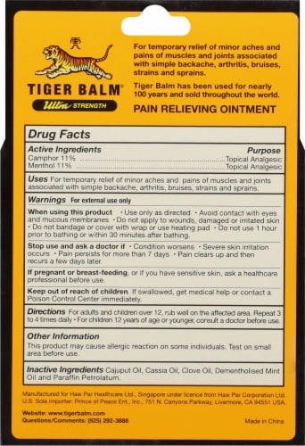 Tiger Balm Pain Relieving Ointment Ultra Strength - Non-Staining - 1.7 oz Perspective: back