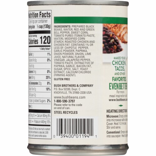 Bush's Best® Black Bean Fiesta Perspective: back
