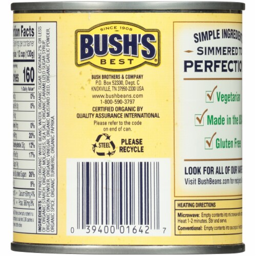 Bush's Best® Organic Baked Beans Perspective: back