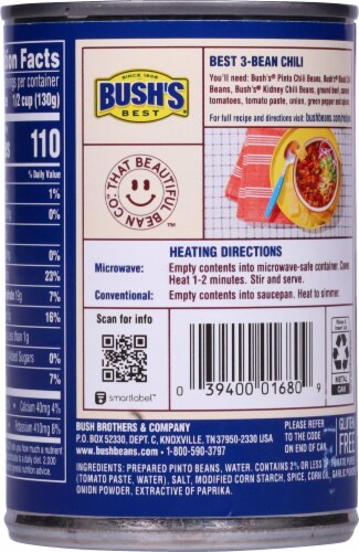 Bush's Best® Chili Pinto Beans Perspective: back