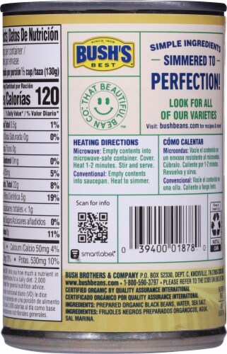 Bush's Best® Organic Black Beans Perspective: back