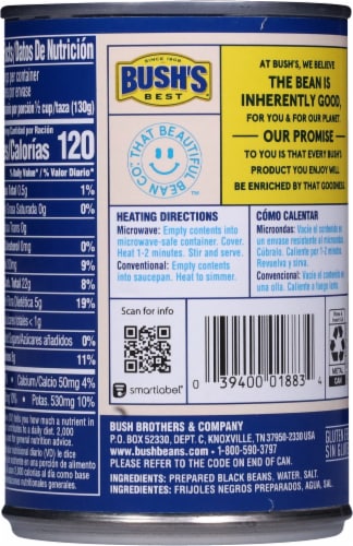 Bush's Best® Reduced Sodium Black Beans Perspective: back