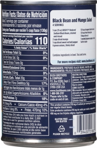 Bush's Best® Reduced Sodium Black Beans Perspective: back