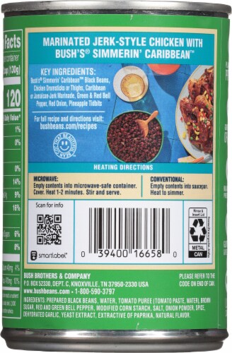 Bush's Best® Sidekicks Simmerin' Caribbean Black Beans Perspective: back