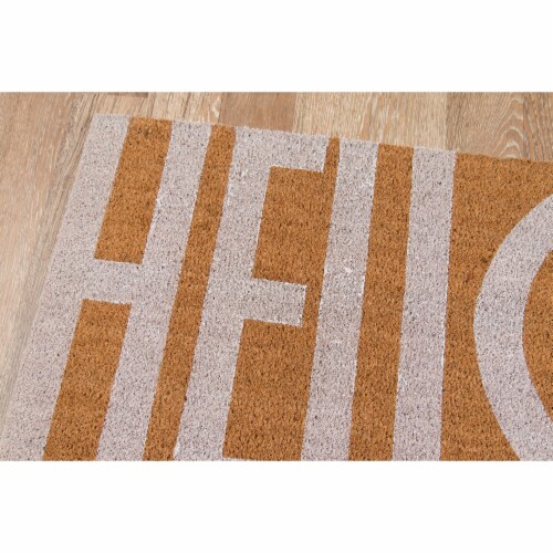 Novogratz Aloha White Hello Doormat Perspective: back