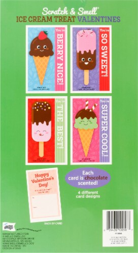 Mello Smello Scratch & Smell Ice Cream Treat Valentines Cards Perspective: back