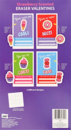 Mello Smello Strawberry Scented Erasers Valentine Kit Perspective: back