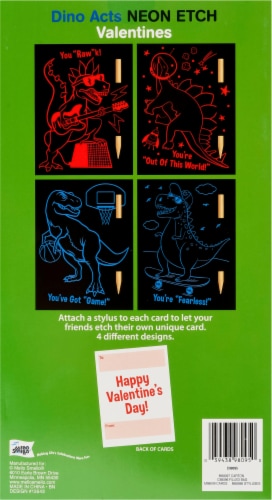 Mello Smello Dino Neon Etch Valentine Kit Perspective: back