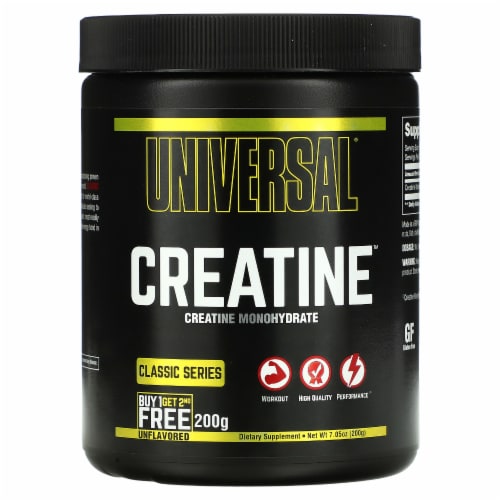 Universal U Creatine Monohydrate Unflavored 2 Bottles - 7.05 oz (200 g) Each Perspective: back