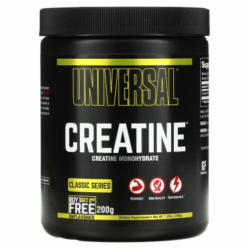 Universal U Creatine Monohydrate Unflavored 2 Bottles - 7.05 oz (200 g) Each Perspective: back