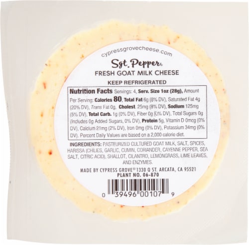 Cypress Grove Sgt. Pepper Goat Cheese Perspective: back