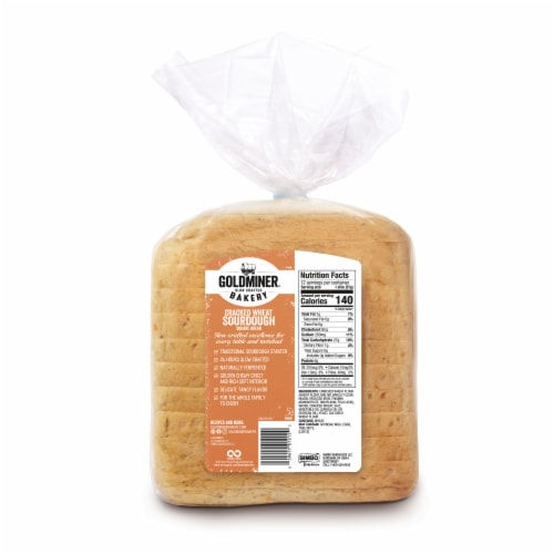California Goldminer Cracked Wheat Square Sourdough Bread Perspective: back