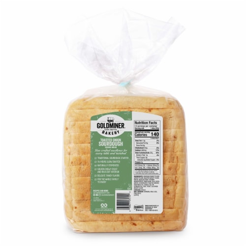 California Goldminer Toasted Onion Sourdough Square Bread Perspective: back