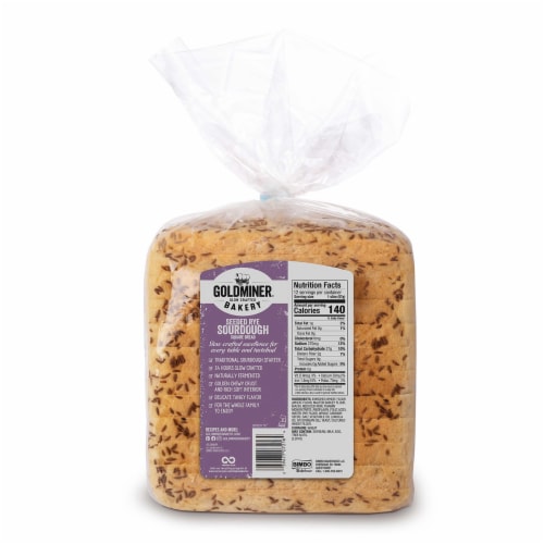 Goldminer California Sourdough Seeded Rye Square Bread Perspective: back
