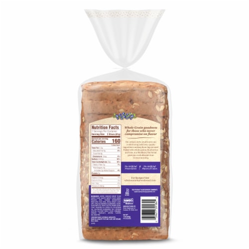 Wholesome Harvest® Blueberry & Oat Sliced Bread Perspective: back