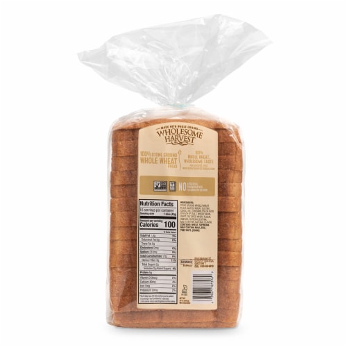 Wholesome Harvest Whole Wheat Sliced Sandwich Bread Perspective: back