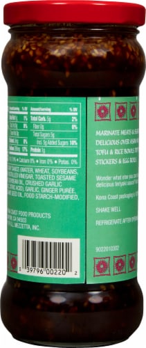 Kona Coast Island Teriyaki Marinade and Grilling Sauce Perspective: back