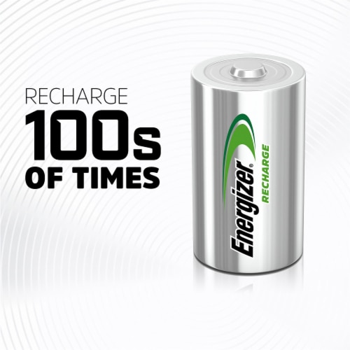 Energizer Rechargeable D Batteries (2 Pack) D Cell Batteries Perspective: back