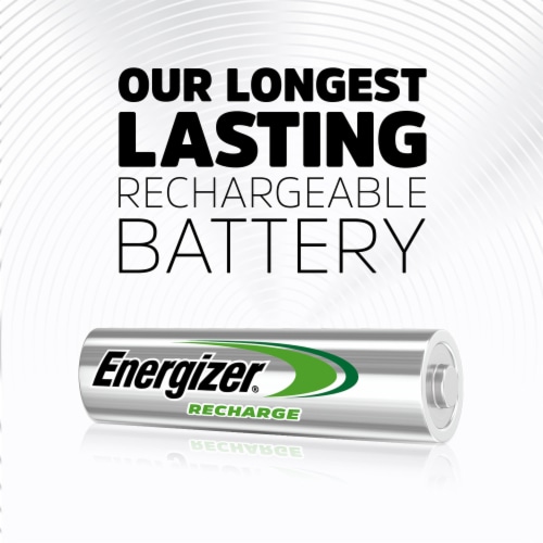 Energizer Rechargeable AA Batteries 4 Pack, Double A Batteries Perspective: back