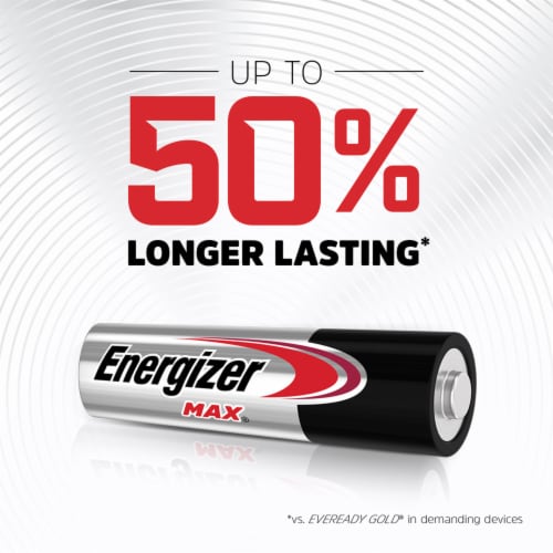 Energizer MAX AA Batteries 8 Pack, Double A Alkaline Batteries Perspective: back