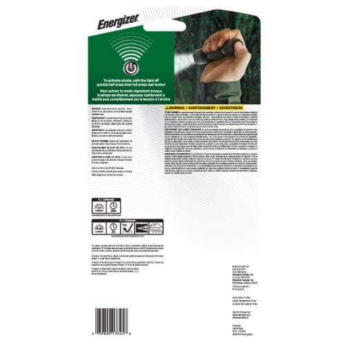 Energizer TAC-R 700 Rechargeable Tactical Metal LED Flashlight 700 Lumens Perspective: back