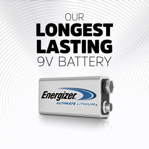 Energizer Lithium 9V Batteries 2 Pack, Lithium 9 Volt Batteries Perspective: back