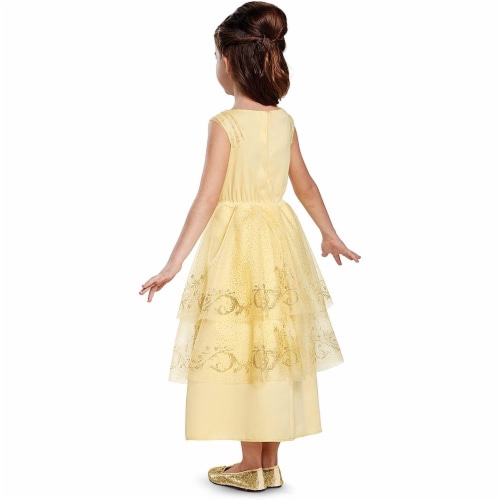 Disguise Belle Ball Gown Classic Movie Costume, Yellow, Small (4-6X) Perspective: back