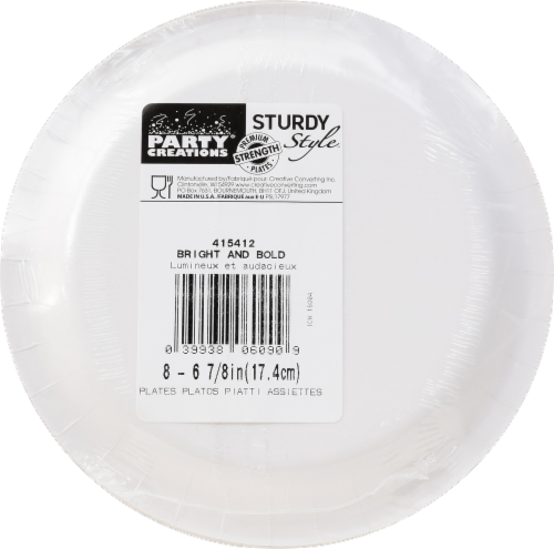 Creative Converting Bright and Bold Happy Birthday Plates Perspective: back