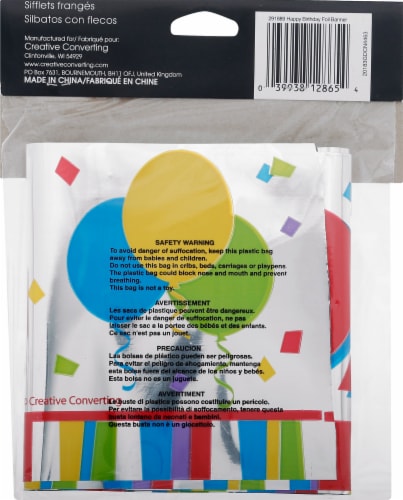 Creative Converting Happy Birthday Foil Banner Perspective: back