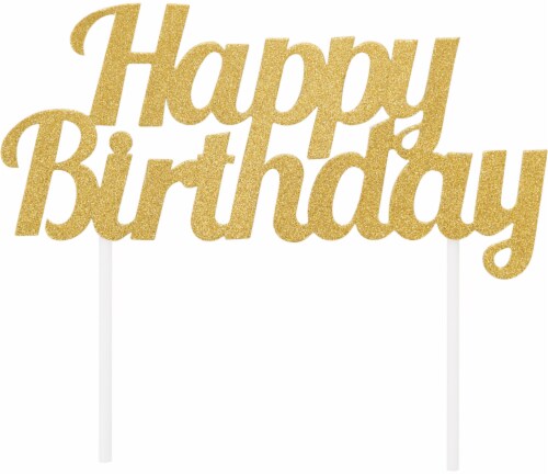 Happy Birthday Cake Topper Perspective: back