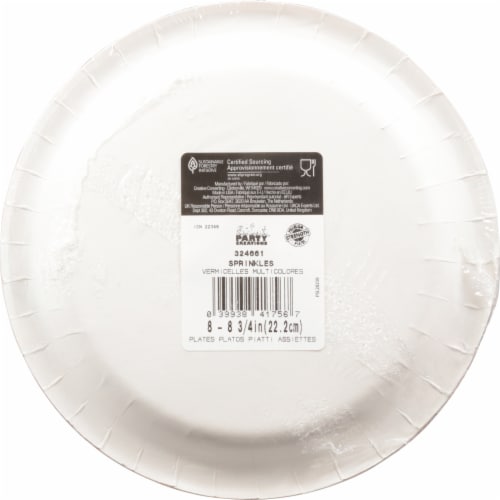 Creative Converting Sprinkles Dinner Plates Perspective: back