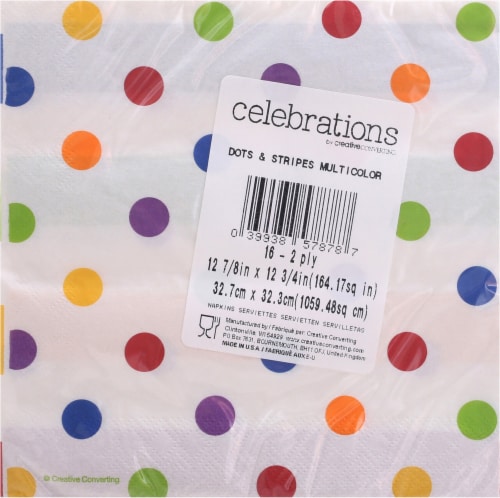 Creative Converting Dots & Stripes Luncheon Napkins Perspective: back