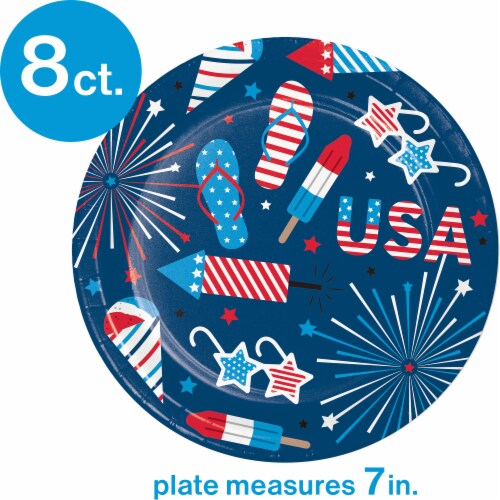 Creative Converting Land of Liberty Paper Dessert Plates - 8 Pack Perspective: back