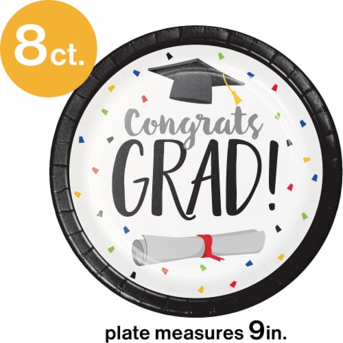 Creative Converting Graduation Fun Paper Plates - 8 Pack Perspective: back
