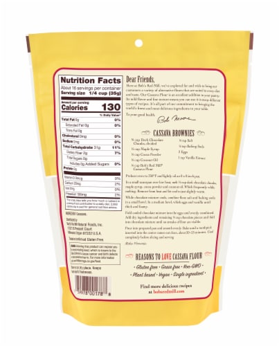 Bob's Red Mill Grain Free Cassava Flour Perspective: back