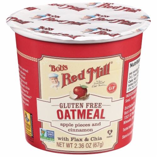 Bob's Red Mill Gluten Free Apple Cinnamon Oatmeal Cup Perspective: back