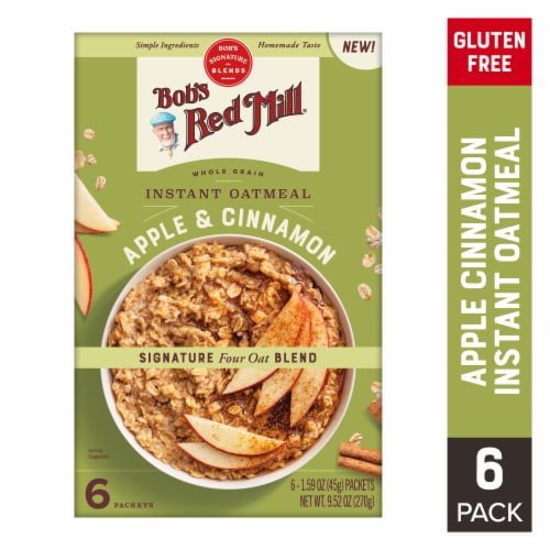 Bob's Red Mill Whole Grain Apple & Cinnamon Instant Oatmeal Packets Perspective: back