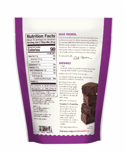 Bob's Red Mill Grain Free Brownie Mix Perspective: back