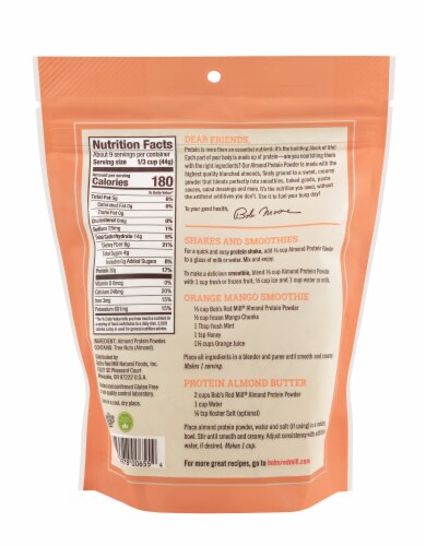 Bob's Red Mill Almond Protein Powder Perspective: back